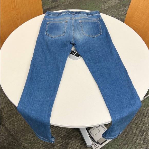 Worn once ALEMBIKA jeans blue denim pants with elastic waist and drawstring sz 1 - Picture 7 of 10